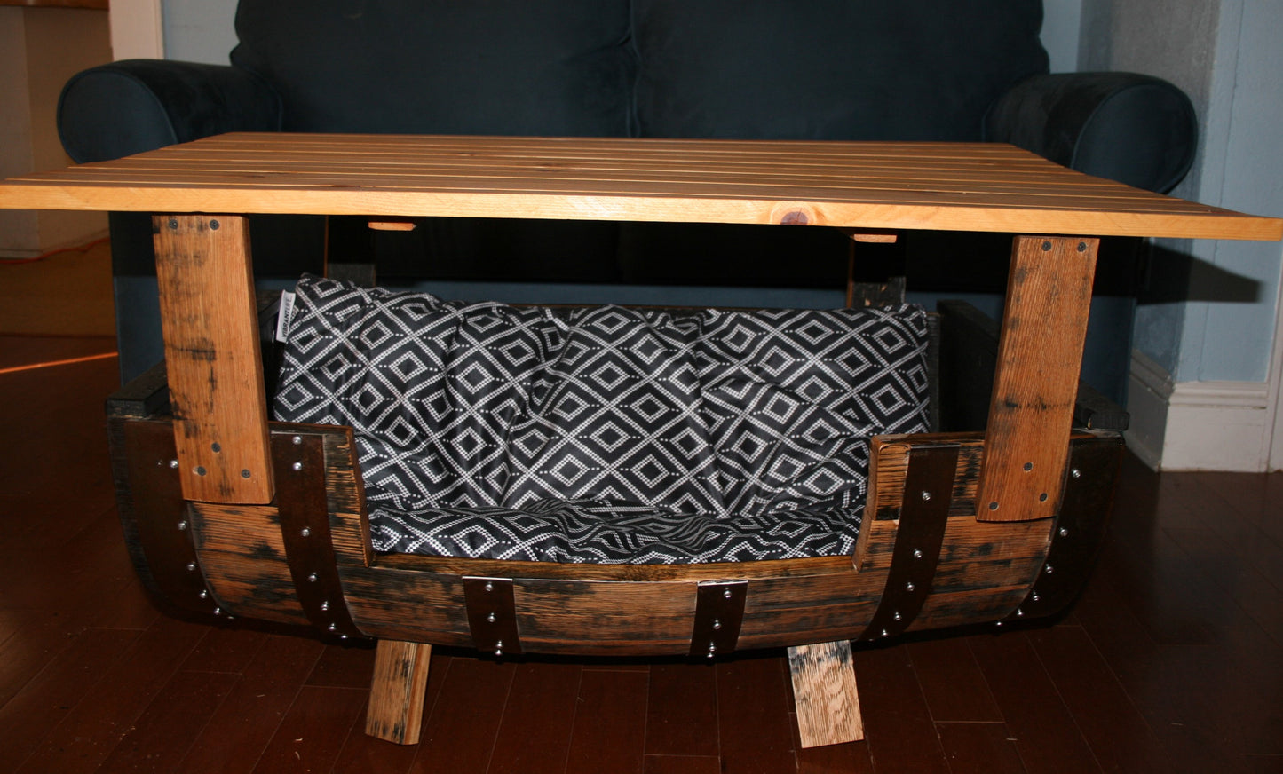 Half Barrel Dog Bed Coffee Table