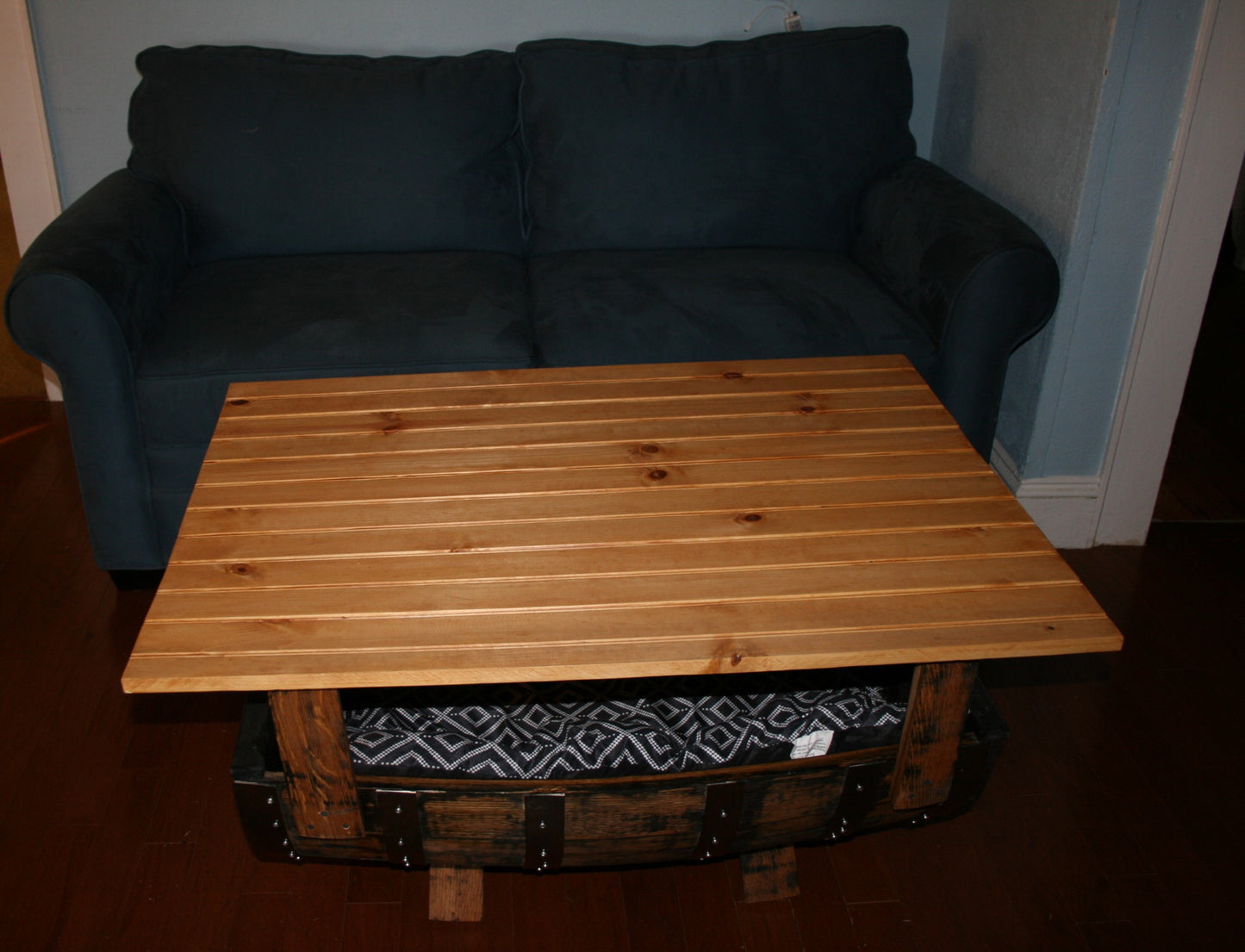 Half Barrel Dog Bed Coffee Table