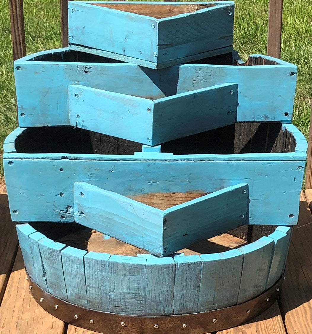 Nine Plant Half Barrel Planter
