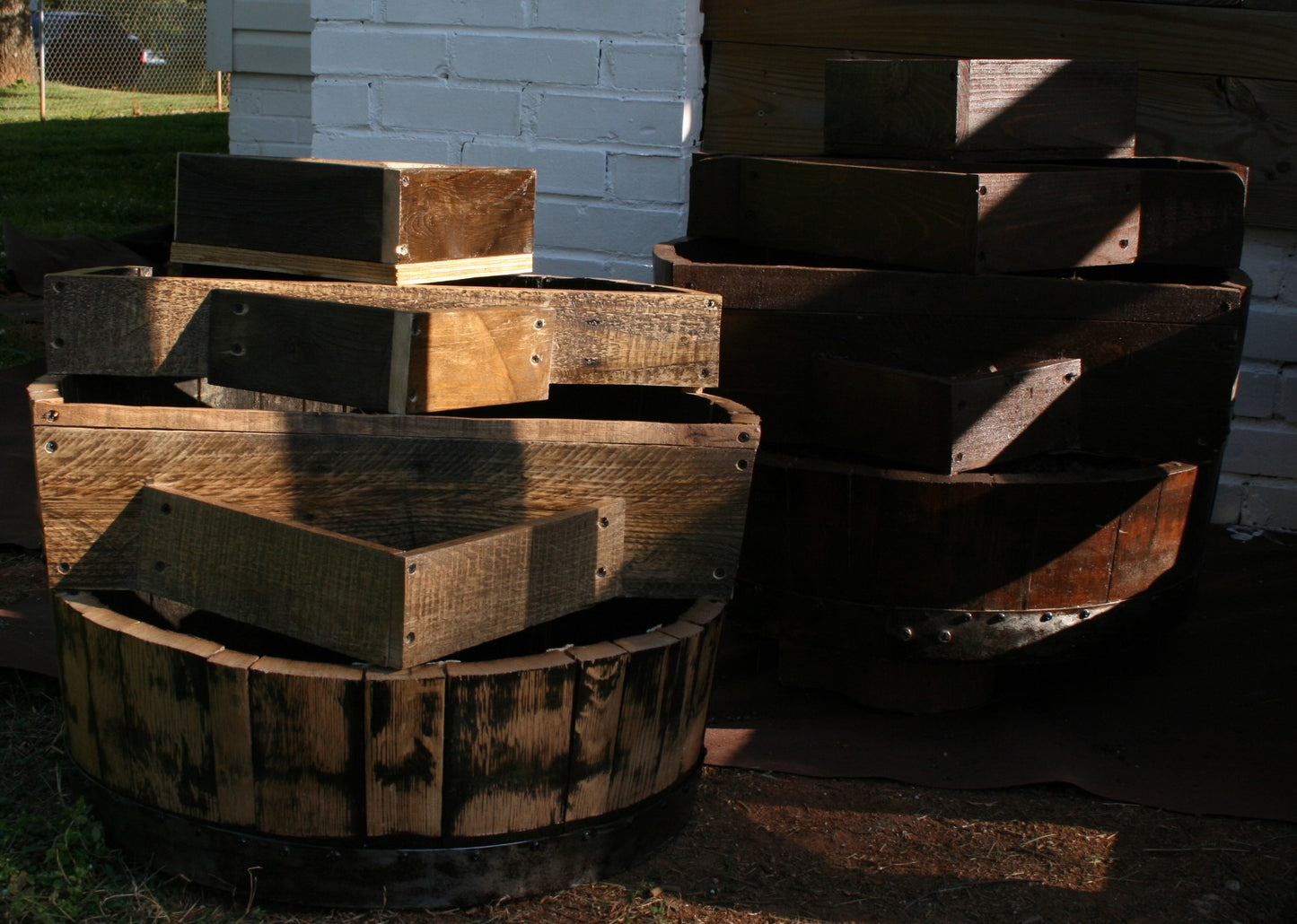 Nine Plant Half Barrel Planter