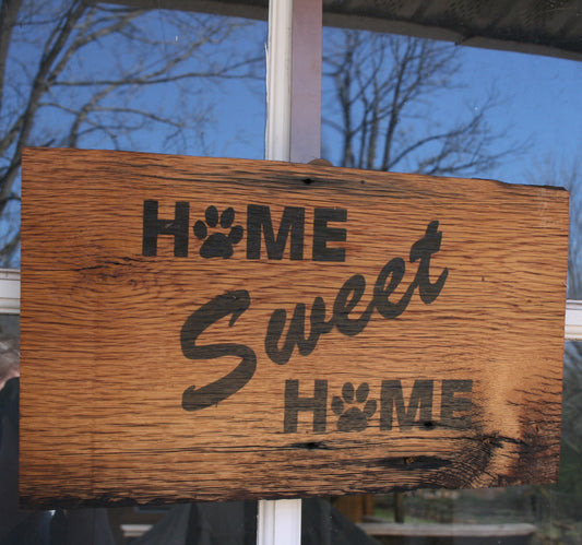 Paw Print Home Sweet Home Sign