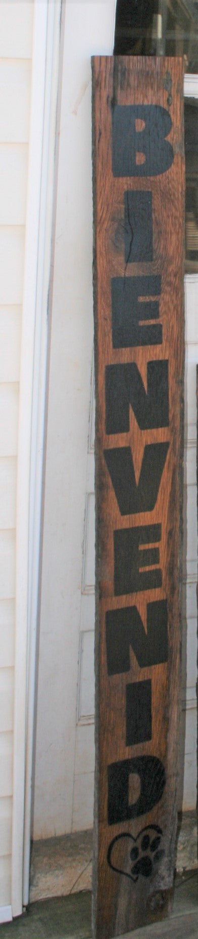 Paw Print Bievenido Porch Leaner